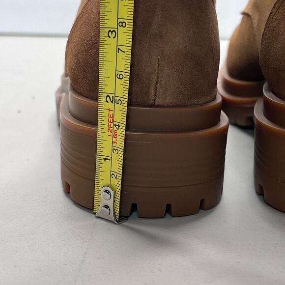 Ralph Lauren Carlee Water Resistant Suede Boots Shearling Brown Women 7.5 NWOB - Picture 7 of 9